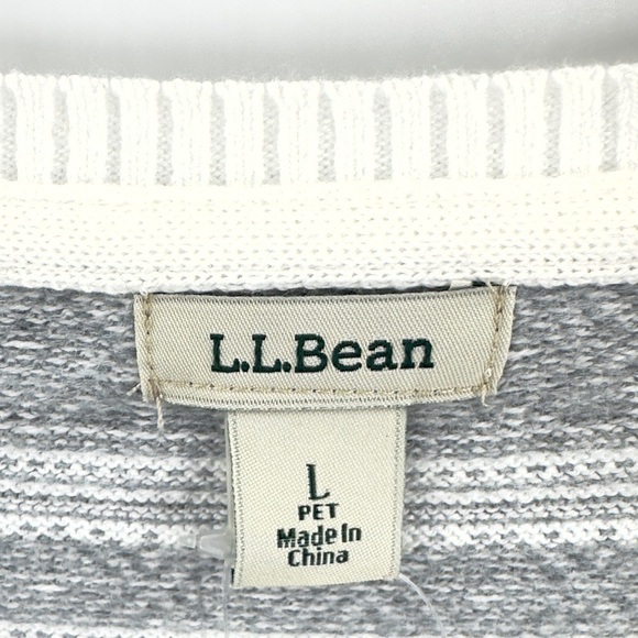 LL Bean Womens Fair Isle Cardigan Sweater Size L Petite Cotton Cashmere Nordic - Picture 3 of 8